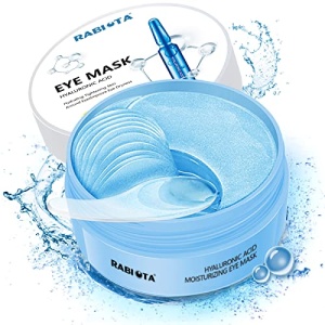 Under Eye Patches,30 pairs Hyaluronic Acid Anti-Aging Under Eye Mask, RABIOTA Collagen Under Eye Gel Pads for Dark Circles, Wrinkles, Fine Line, Puffiness (Blue)