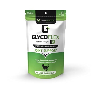 Vetriscience Glycoflex 2 Hip and Joint Supplement with Glucosamine for Cats, 60 Chews - Vet Formulated with MSM, DMG and Perna