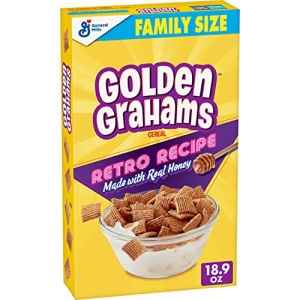 Golden Grahams Breakfast Cereal, Graham Cracker Taste, Whole Grain, Family Size, 18.9 oz